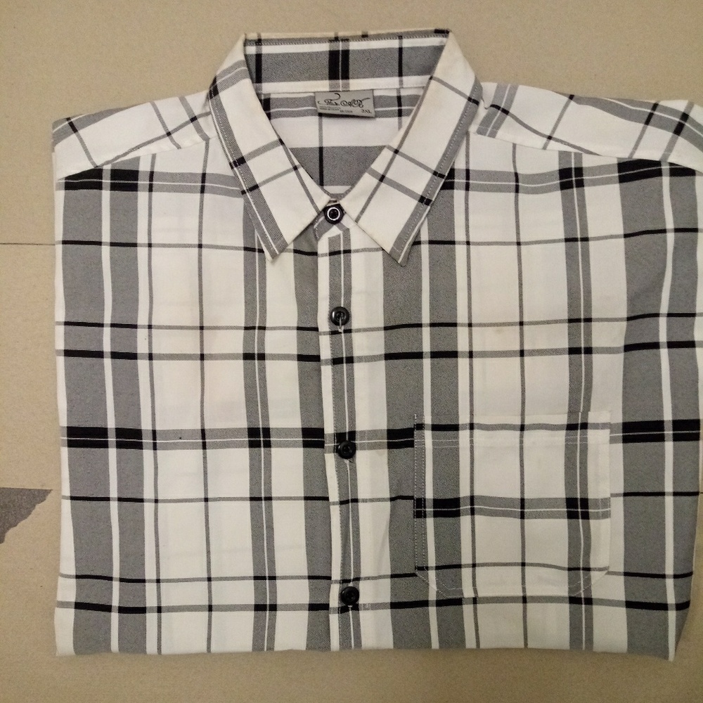 Plaid casual dress shirt